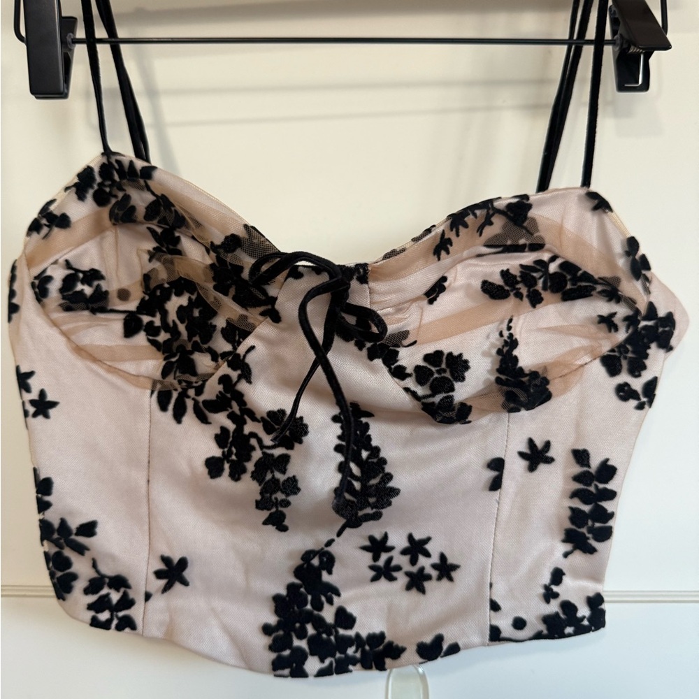 Zara Black Floral Tank Top